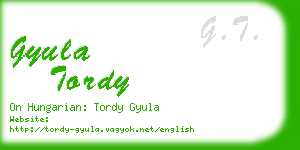 gyula tordy business card